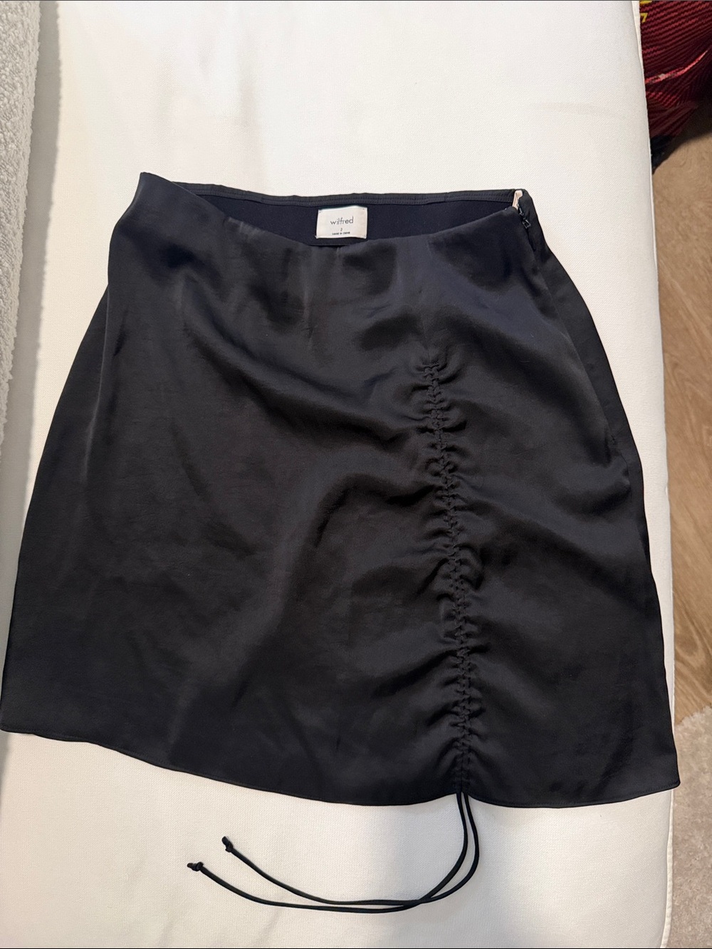 Wilfred Zadie Skirt Black Ruched Mini Skirt